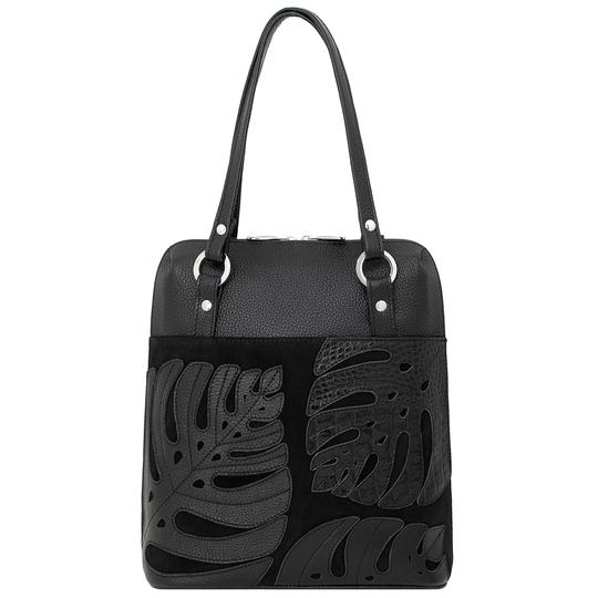 Сумка-рюкзак женская, аппликация "Принт №3", кожа Protege