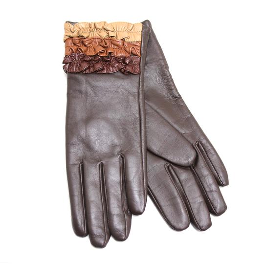 2367(р.7,5)brown перчатки женские кожа, трикотаж Rannaisms